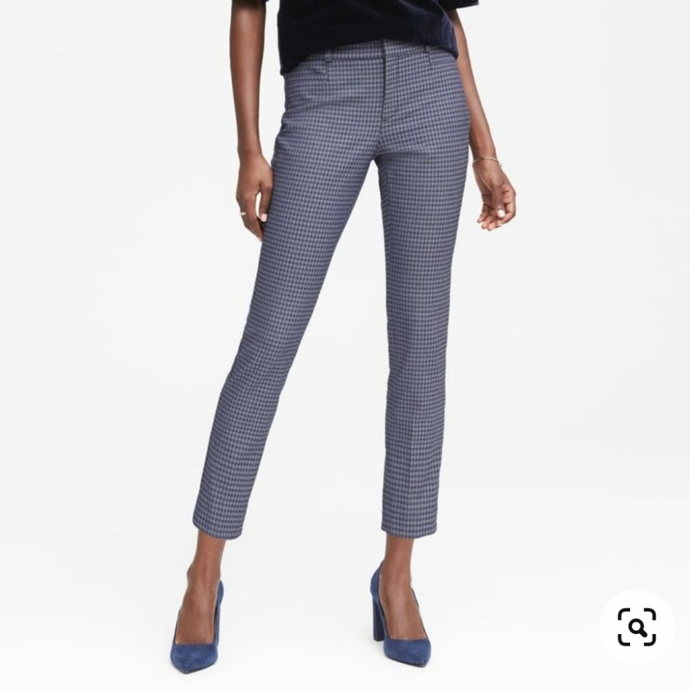 Banana Republic Sloan pants in RARE blue Houndstooth pattern - size 12L